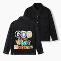 God Sees What Matters Christian Denim Jacket