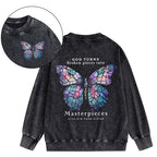God Turns Broken Pieces Into Masterpieces Christian Washed Sweatshirt
