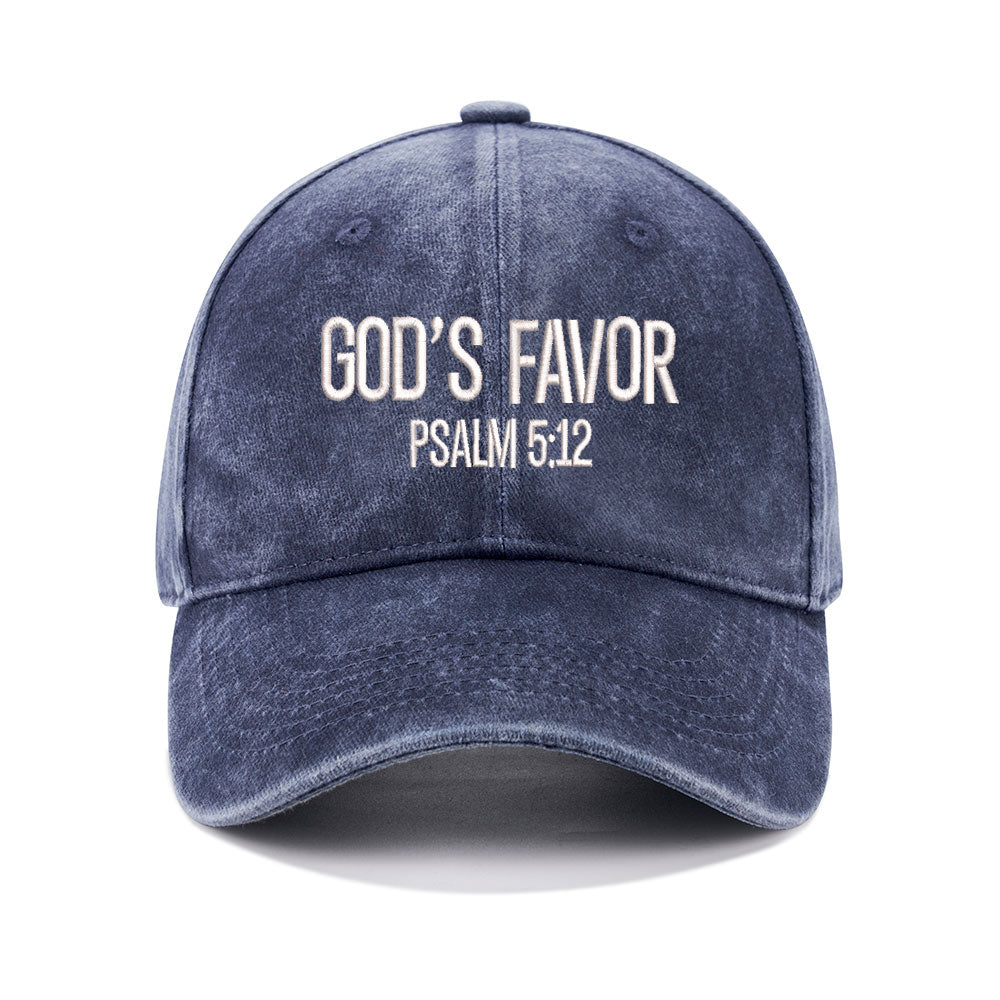 God's Favor Christian Couple Washed Hat
