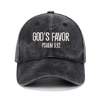 God's Favor Christian Couple Washed Hat