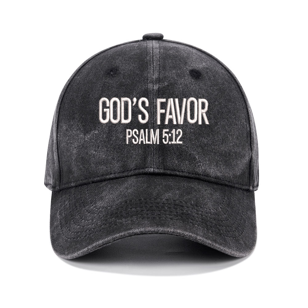 God's Favor Christian Couple Washed Hat