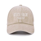 God's Favor Christian Couple Washed Hat