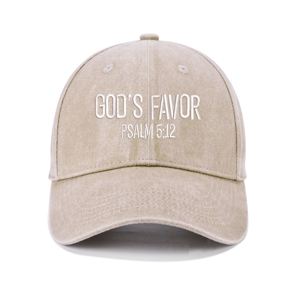 God's Favor Christian Couple Washed Hat