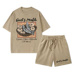 God's Math Christian Washed T-Shirt & Shorts