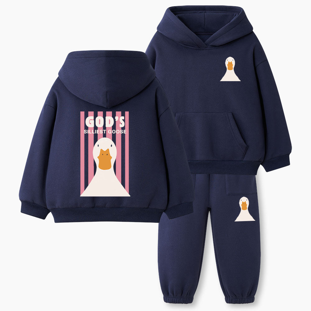 God's Silliest Goose Christian Kid Fleece Hoodie Set