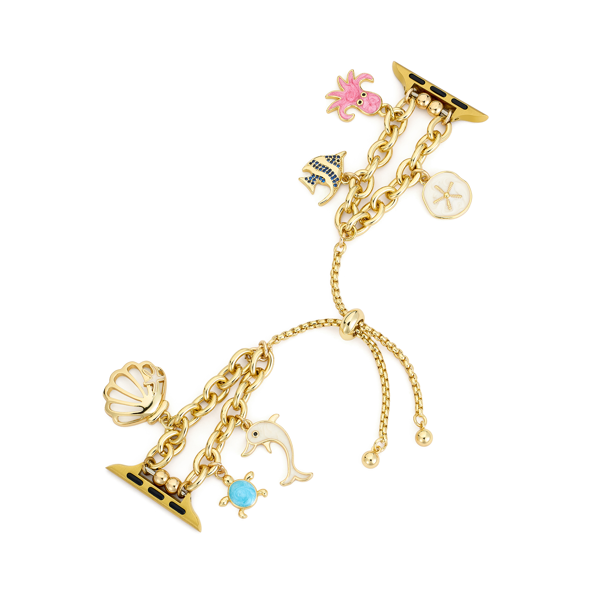 Playful Ocean Charm Chain Watch Band for Apple Watch