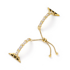 14k Gold / Platinum Plated Zircon Metal Watch Band