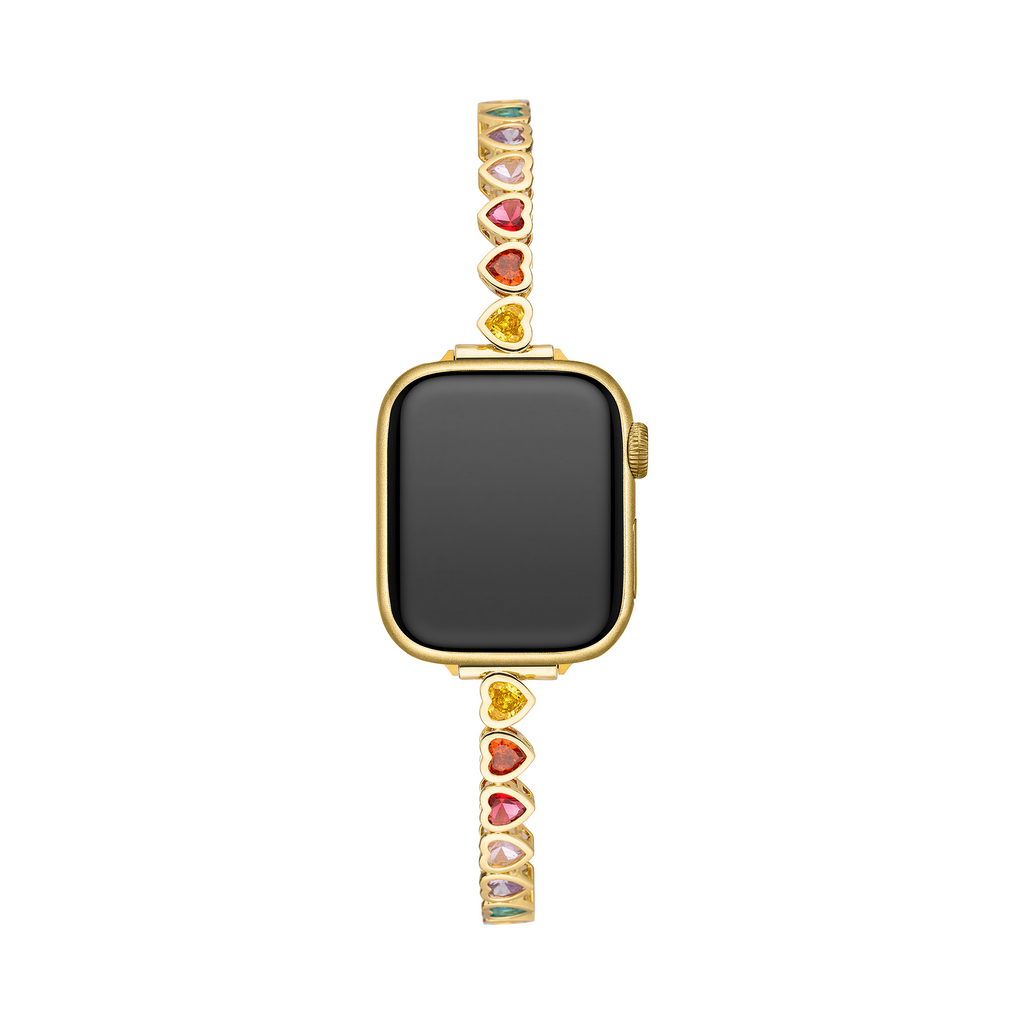 Rainbow Love 14k Gold / Platinum Plated Watch Band for Apple Watch