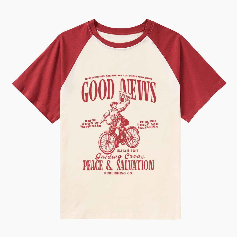 Good News Christian Raglan Sleeve T-Shirt