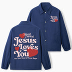 Good News Jesus Loves You Christian Coach Jacket