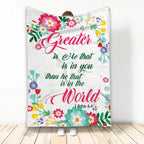 Greater Is He John 4:4 God Jesus Bible Verse Christian Blanket