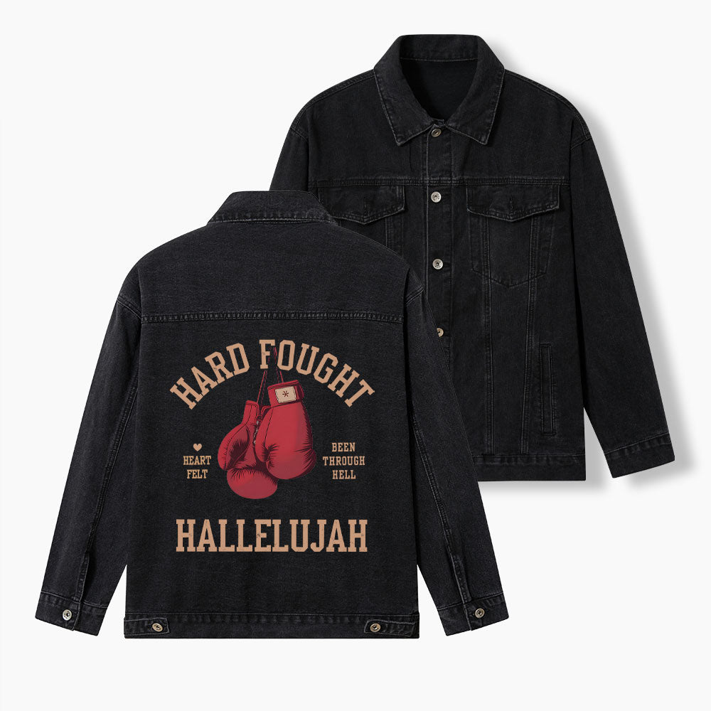 Hard Fought Hallelujah Christian Denim Jacket