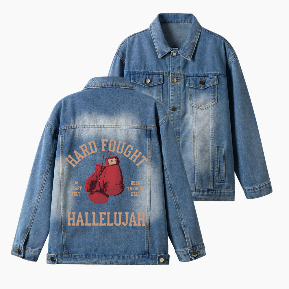 Hard Fought Hallelujah Christian Denim Jacket