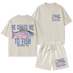 He Called Me To Fish Christian Washed T-Shirt & Shorts