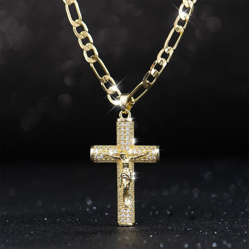 He Died For Us Figaro Chain Chritian Necklace