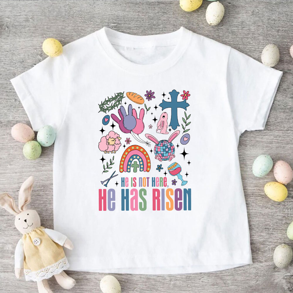 He Is Not Here He Has Risen Christian Kid T-Shirt