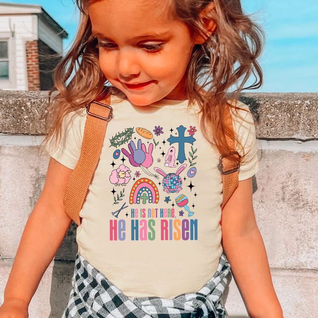 He Is Not Here He Has Risen Christian Kid T-Shirt