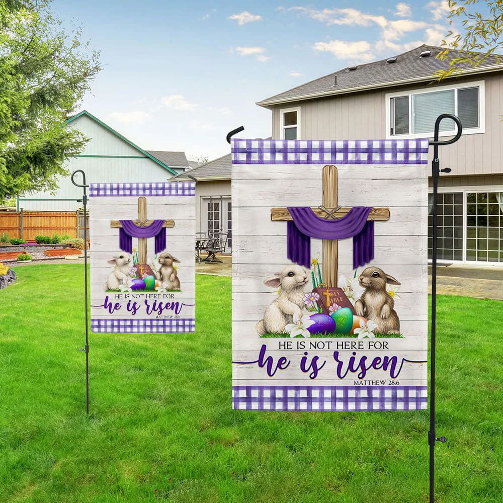 He Is Not Here for He Is Risen Religious Easter Flag