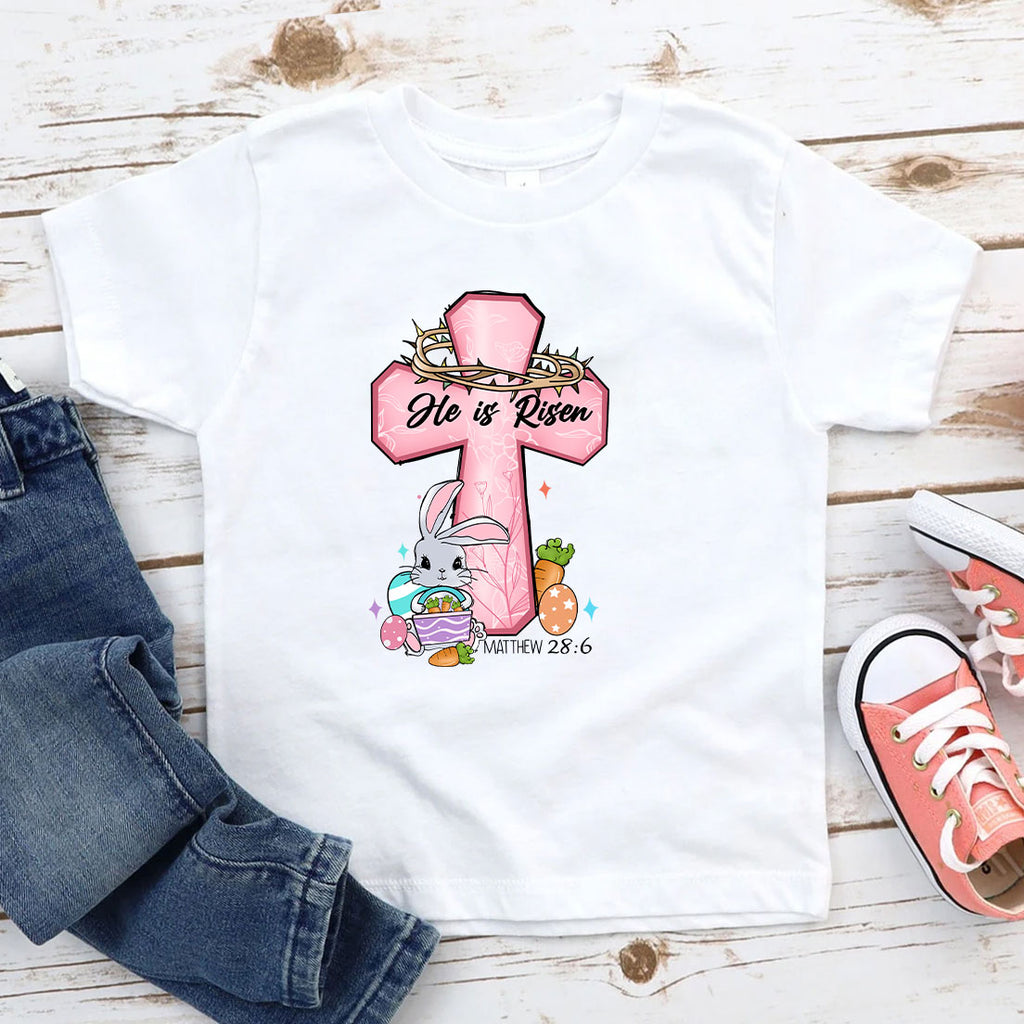 He Is Risen Christian Kid T-Shirt