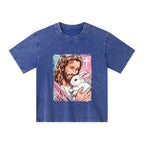 He Is Risen Christian Kid Washed T-Shirt
