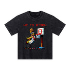 He Is Risen Christian Kid Washed T-Shirt