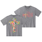 He Is Risen Christian Kid Washed T-Shirt