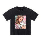 He Is Risen Christian Kid Washed T-Shirt