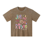 He Is Risen Christian Kid Washed T-Shirt