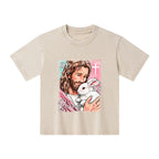 He Is Risen Christian Kid Washed T-Shirt