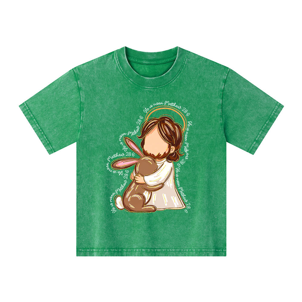 He Is Risen Christian Washed T-Shirt