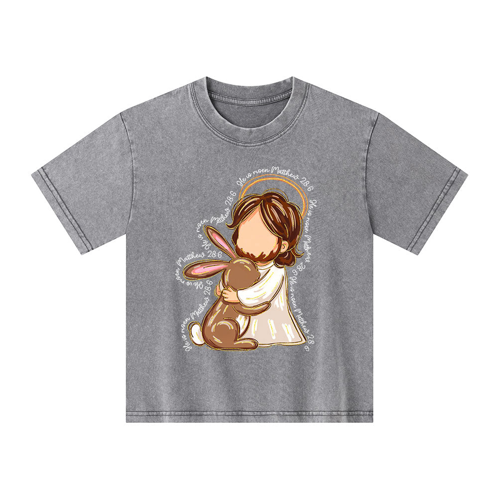 He Is Risen Christian Washed T-Shirt