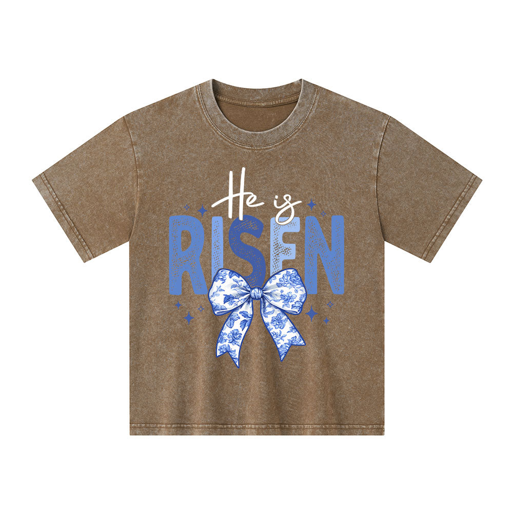 He Is Risen Christian Washed  Kid T-Shirt
