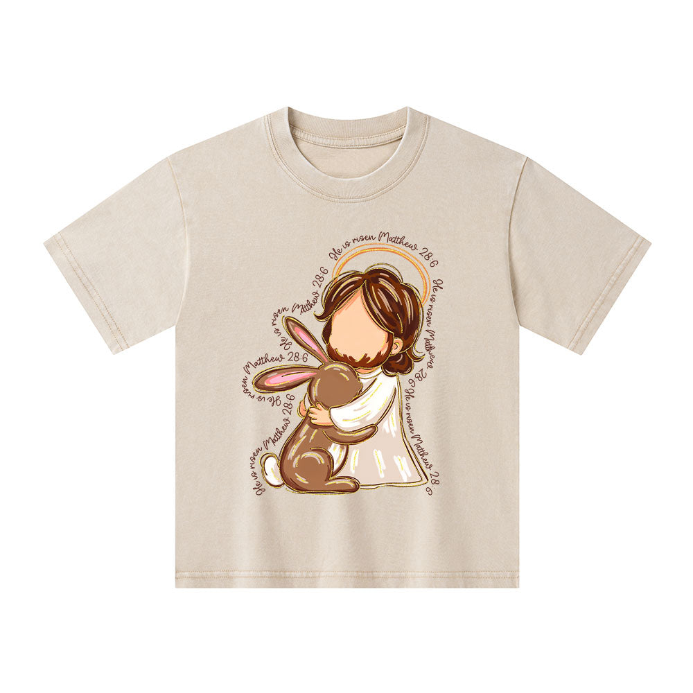 He Is Risen Christian Washed T-Shirt