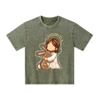 He Is Risen Christian Washed T-Shirt