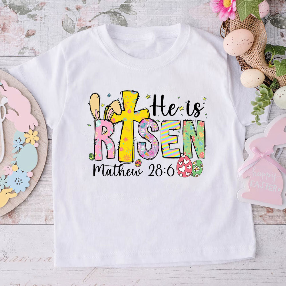 He Is Risen Easter Christian Kid T-Shirt