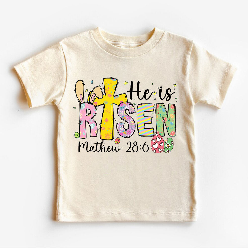 He Is Risen Easter Christian Kid T-Shirt