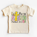 He Is Risen Easter Christian Kid T-Shirt