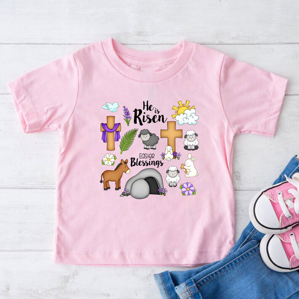 He Is Risen Easter Funny kids T-Shirt
