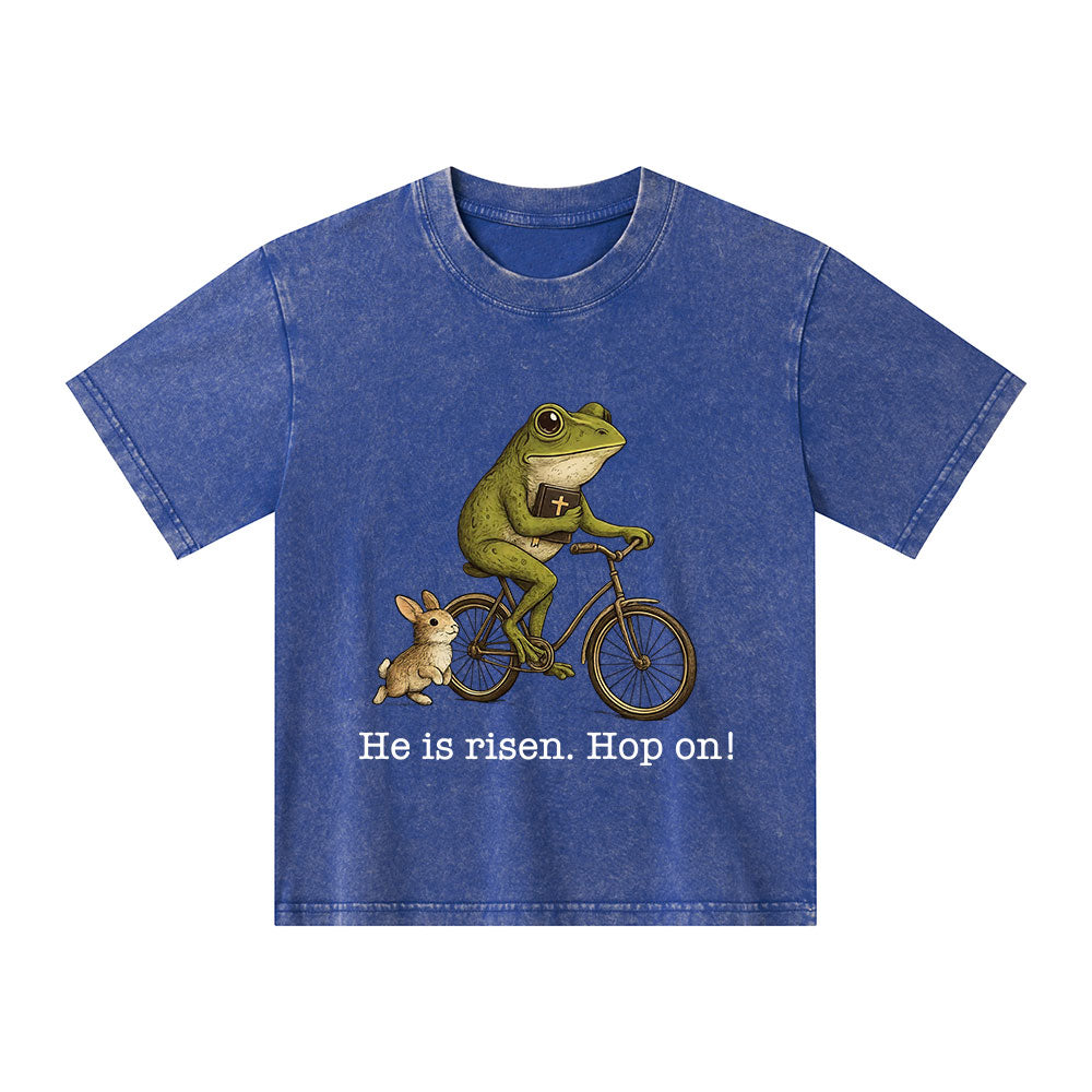 He Is Risen Hop On Christian Washed T-Shirt