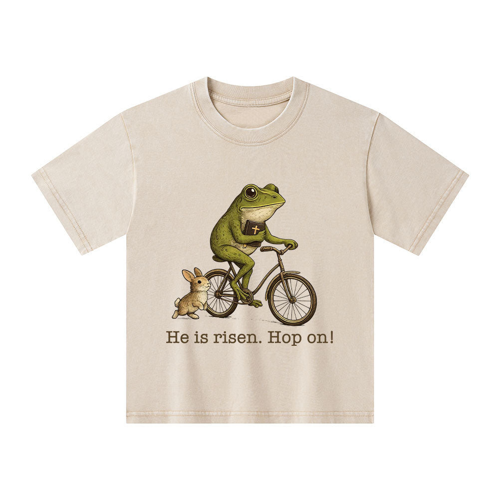 He Is Risen Hop On Christian Washed T-Shirt