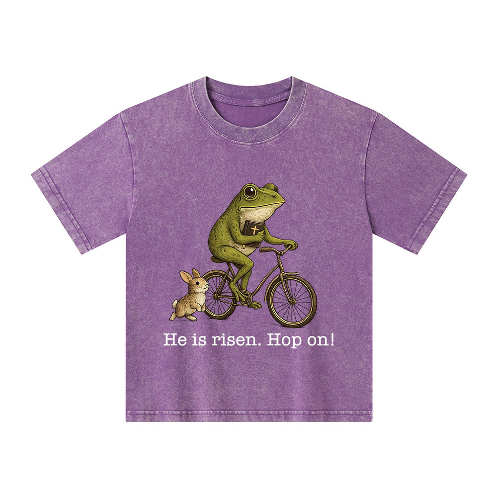 He Is Risen Hop On Christian Washed T-Shirt