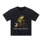 He Is Risen Hop On Christian Washed T-Shirt