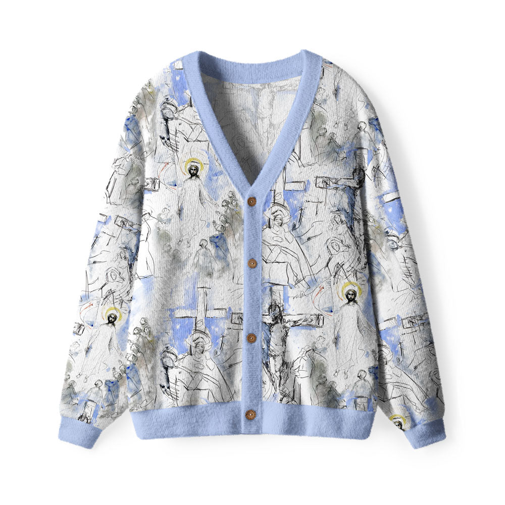 He Is Rizzin Furry Christian Lightweight Cardigan