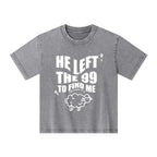 He Left The 99 To Find Me Christian Kid Washed T-Shirt