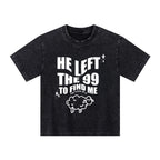 He Left The 99 To Find Me Christian Kid Washed T-Shirt