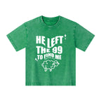 He Left The 99 To Find Me Christian Kid Washed T-Shirt