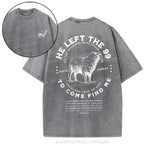 He Left The 99 To Rescue Me Christian Washed T-Shirt