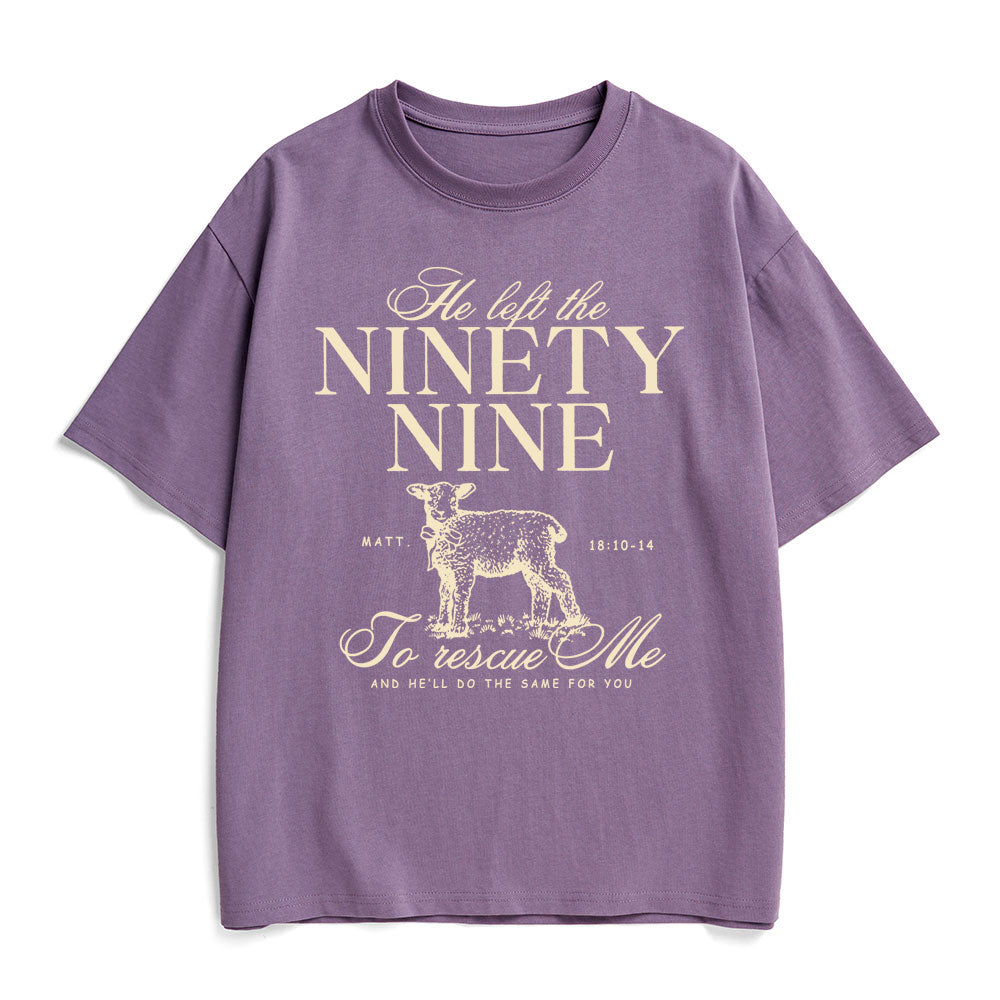 He Left The 99 To Rescues Me Christian Heavy Cotton T-Shirt