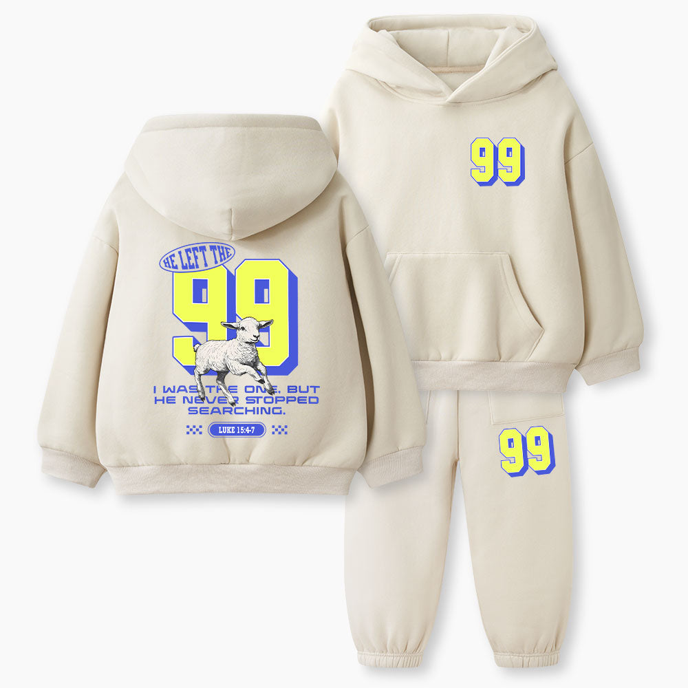 He Left The 99 To Resuce Me Christian Kid Fleece Hoodie Set