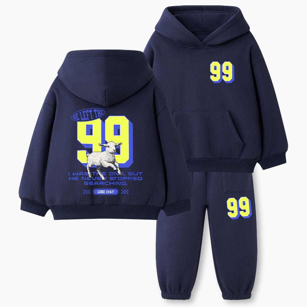He Left The 99 To Resuce Me Christian Kid Fleece Hoodie Set